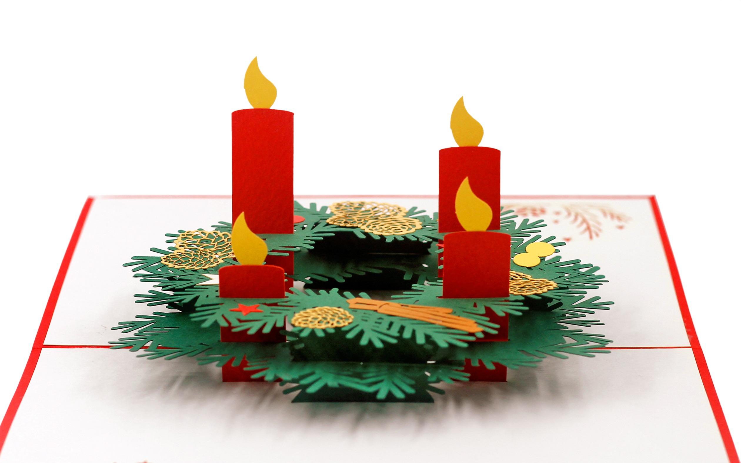 Pop-Up-Karte-Weihnachtskranz-elegant